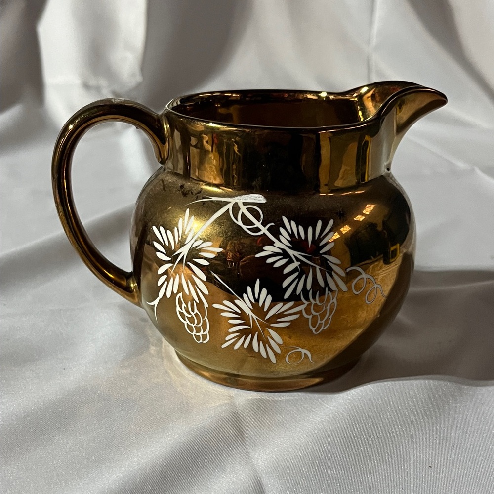 Wade o England Porcelain Gold Floral Pitcher